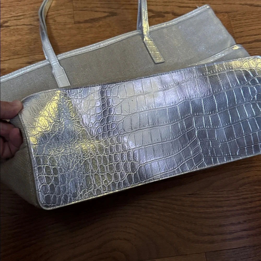 Michael Kors cotton and silver tote bag